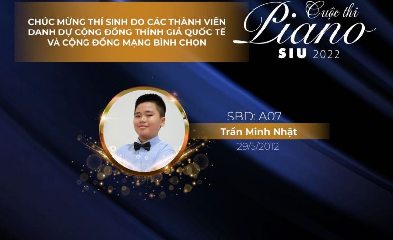 6 thí sinh xuất sắc nhất Bảng A bước vào vòng Chung kết SIU Piano Competition 2022