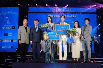 Hoàng Vỹ, Lưu Thị Thiêm đoạt giải Đại sứ Áo dài Nét đẹp Sinh viên ĐH Công thương 2023