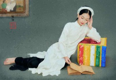 Ruby T&acirc;m Nhi h&oacute;a n&agrave;ng thơ trong tranh L&ecirc; Phổ, Mai Trung Thứ