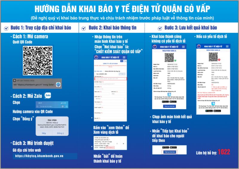 Người dân cần khai báo y tế điện tử khi ra, vào khu vực quận Gò Vấp