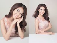 &Aacute; hậu Li&ecirc;n Phương c&ugrave;ng ca sĩ B&ugrave;i Anh Tuấn gặp gỡ sinh vi&ecirc;n Đại học C&ocirc;ng nghiệp