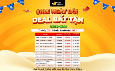 Dịp sale đ&ocirc;i 4.4: iPhone LikeNew giảm s&acirc;u, thay pin từ 150.000 đồng