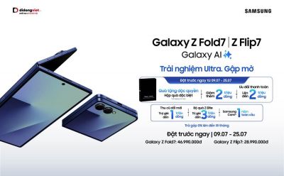 Đặt trước Galaxy Z Fold7, Z Flip7 tại Di Động Việt: “Lật gập trúng quà” với tổng giá trị giải thưởng đến 100 triệu đồng