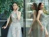 Anika Trinh Trinh khoe ch&acirc;n d&agrave;i nuột với v&aacute;y pha l&ecirc; trong suốt
