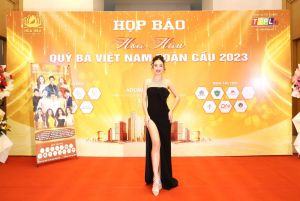 Jennifer Phạm khoe nhan sắc lộng lẫy tại Họp báo cuộc thi Hoa hậu Quý bà Việt Nam Toàn cầu 2023